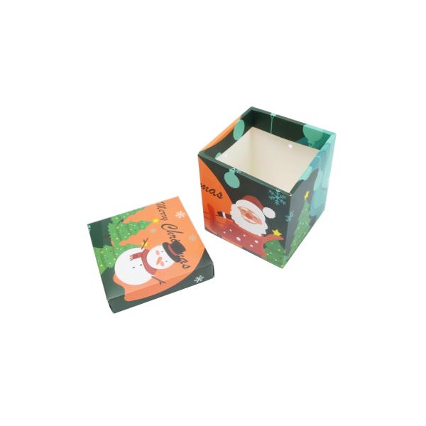 Настроенный рождественский Санта-Сноумен печатная небольшая упаковка подарка Рождественский подарок Конфеты с крышкой