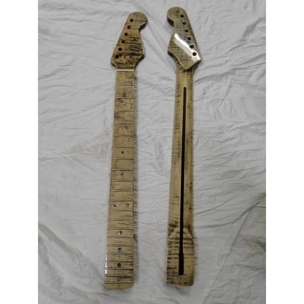 Custom Grand Paddle Guitar Headstock Unfinished Roasted Maple ST Guitar Neck Electric Acoustic Guitar Accept Kinds OEM
