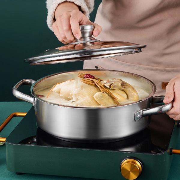 Factory Direct Kitchen Cooking Food Stainless Steel 3 PCS Cooking Pots And Pans Cookware Sets