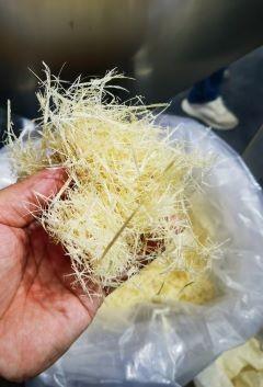 Polvo de bambu orgânico amarelo com película de solubilidade em água fria para embalagem
