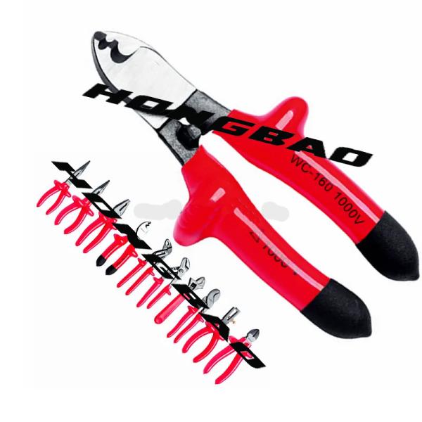 6 81000V Voltage Insulated Dipped Handle Side Cutter Pliers CR-V 1000V AC Electrical Side Cutter Diagonal Pliers