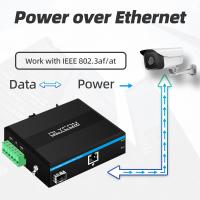 Convertisseur multimédia industriel PoE Gigabit Ethernet 30W 48V Sortie Din Rail Non géré