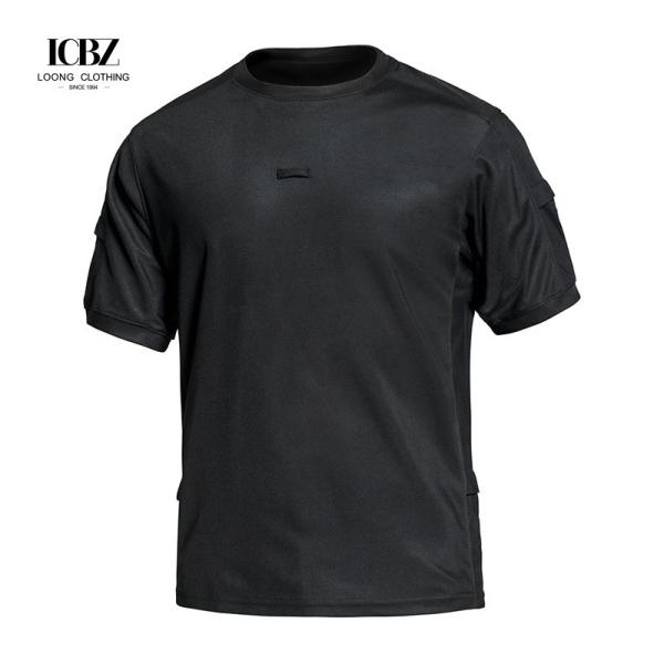 Woodland Camouflage Active Training T-Shirts for Men Custom Logo Quick Dry Material