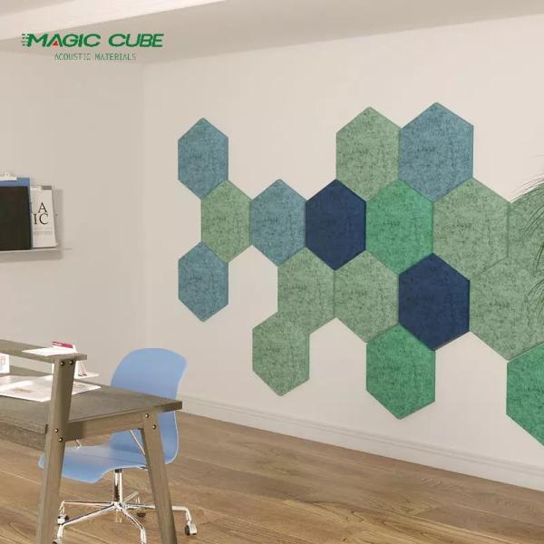 Hexagon PET Acoustic Panel Dia 300mm Polyester Fiber Acoustic Board for Meeting Room