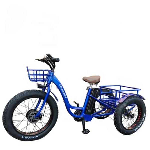 Driving Type Electric 24x4.0 Fat Tire Electric Cargo Tricycle with 48V 1000w Motor