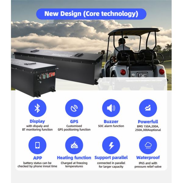 Excar 210ah Golf Car Lithium Battery 72 Volt MSDS Approved