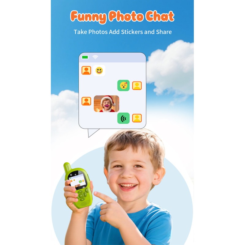 Brand New Children's Video Walkie Talkies Anti-Lost Design Long Range 500-1000mAh Battery Audio Interphone Funny Games Easy Use