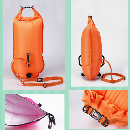 Custom 50*40*35m Open Water Swim Safety Buoy Nylon PVC Material