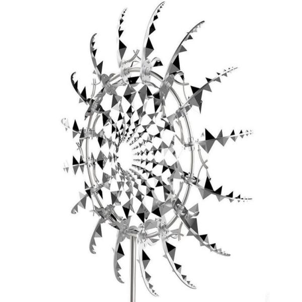 Rotatable Wind Powered Kinetic Sculpture Stainless Steel Art Sculpture