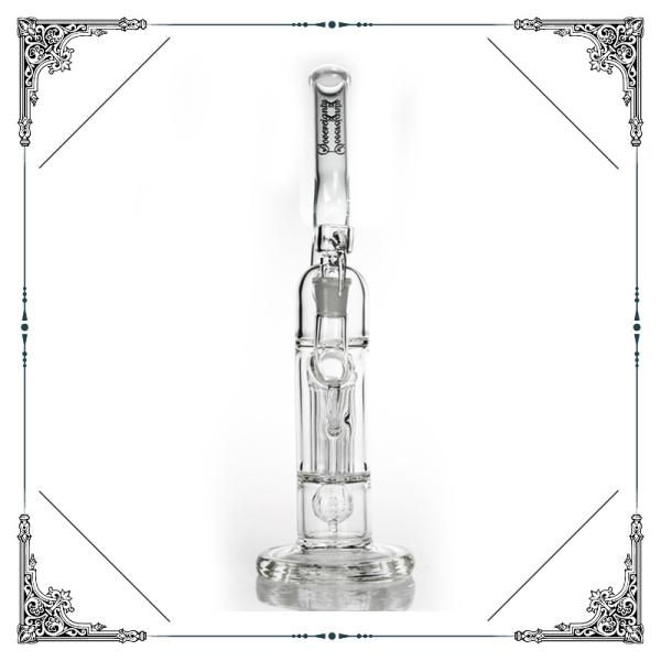 Reinforced 8 Arm Pillar Perc Glass Water Bubbler With Gridded Imperial Smoking Hookah