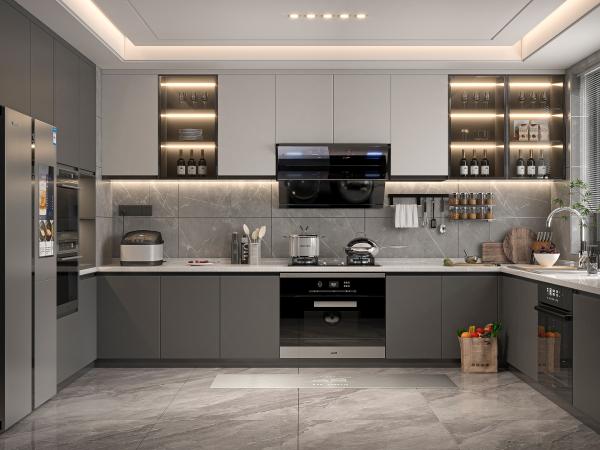 Proveedor de diseño de lujo para el hogar modular de gabinetes de cocina de alta calidad