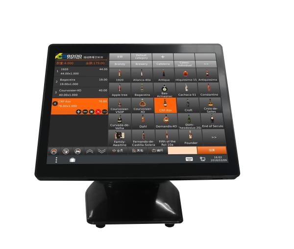 Capacitive Touch Screen POS Machine VFD Customer Display POS Software 15 inch Display