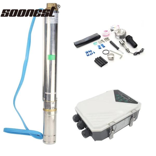 150M 3 Inch Solar Water Pump Dc48V Solar Borehole Deep Well Water Pump 5Hp Solar Submersible Water Pump