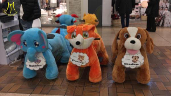 Hansel Best seller led necklace coin operated plush animal electronic rides for mall