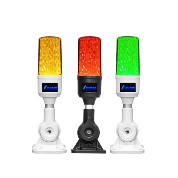 Q3T ABS+PC Single Layer Stack Light 2835 SMD LED 70000H Lifespan 60-70 Flashes/Min 3/4 Holes Foldable Mount Machine Alarm Indicator Light