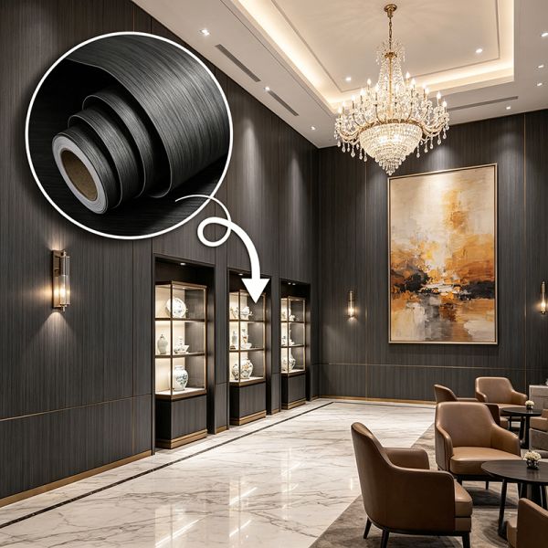 Natural Texture PVC Decorative Film Moisture Proof Scratch Resistant Furniture Film