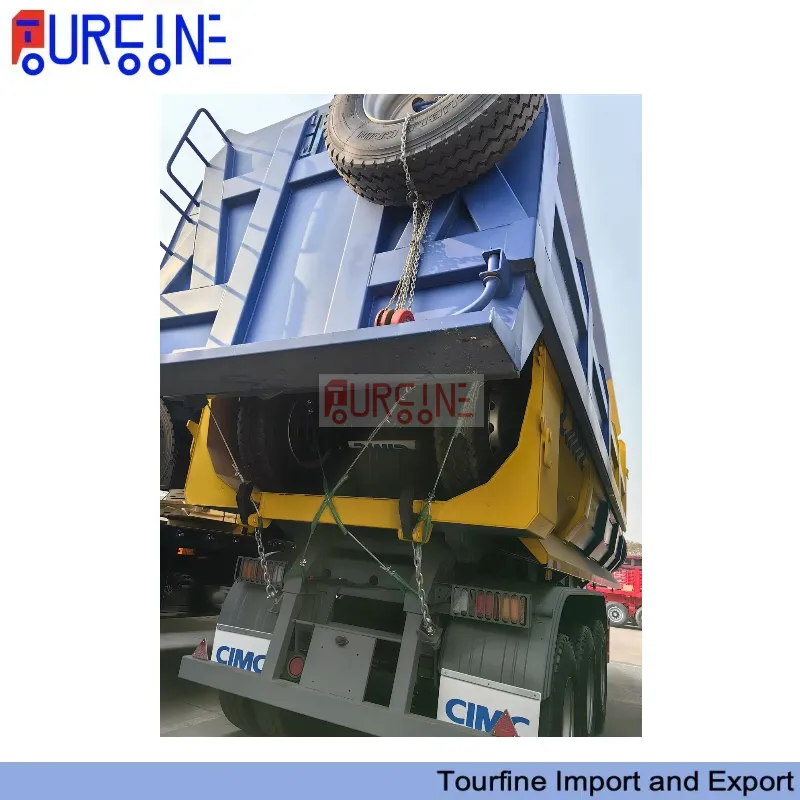 80 Ton 4 Axle Dump Semi Trailer with Hydraulic Front Tipping System