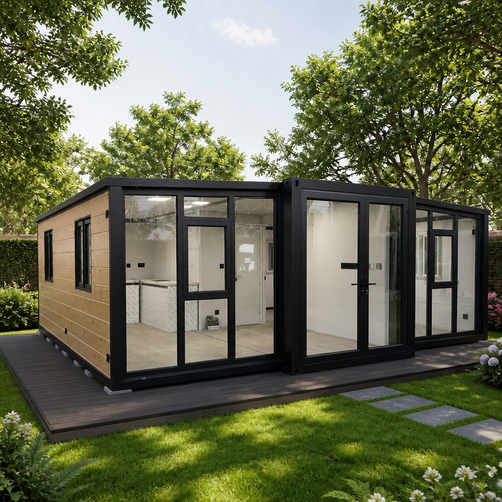 20ft Expandable Container House for Scenic Eco-Resorts - Panoramic Glass Facade
