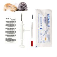 Rastreamento de cães FDX B Animal Microchip Tag em bolsa esterilizada com 4 barcode adesivos
