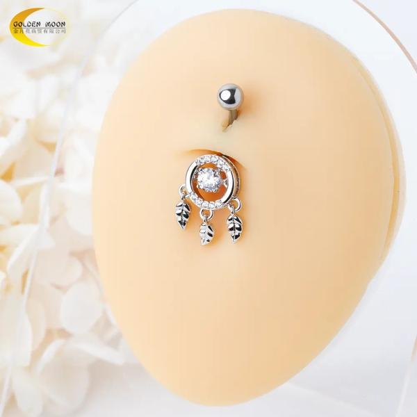 Joyería para piercing corporal de acero quirúrgico de 14G y 10 mm, joyería para el ombligo