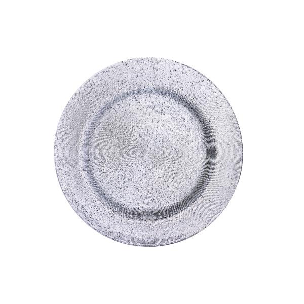 Electroplated Decorative Restaurant Glass Plates Logo Printed