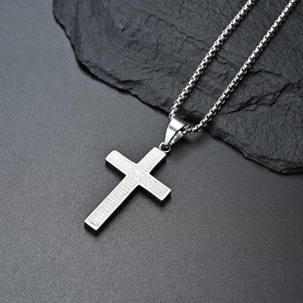 45cm and High Polished Stainless Steel Metal Prayer Choker for Men Stainless Steel Link Chain Necklaces Fine Jewelry Anniversary Occasion