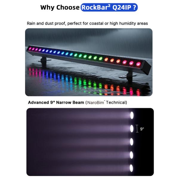 Outdoor Building Led Wall Washer Light IP65 24*2w Waterproof RGBW Wall Washer Bar DJ Led Pixel bar Stage Light Party