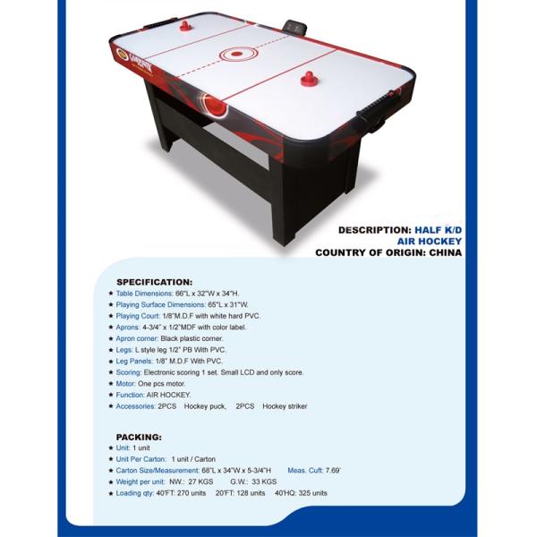 Interactive 5FT Air Hockey Game Table Color Graphics Design With Powerful Motor
