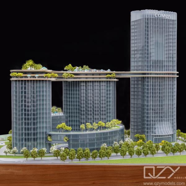 HSA 1/500 Maquete Arquitetônica de Plexiglás Modelo Comen Edifício de Sede Médica