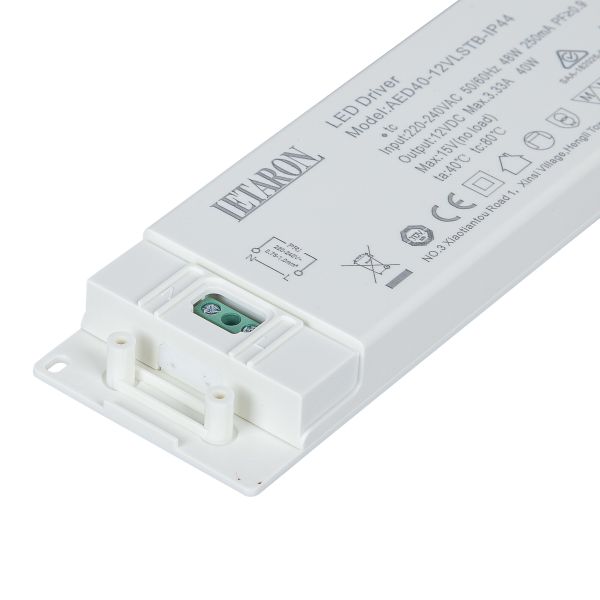 IP44 Waterproof Electronic Led Driver 12/24VDC 40W CE Certified