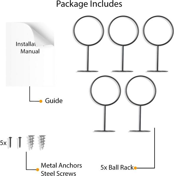 Universal Space-Saving Ball Rack High Carbon Steel Stamping Process Durable Material