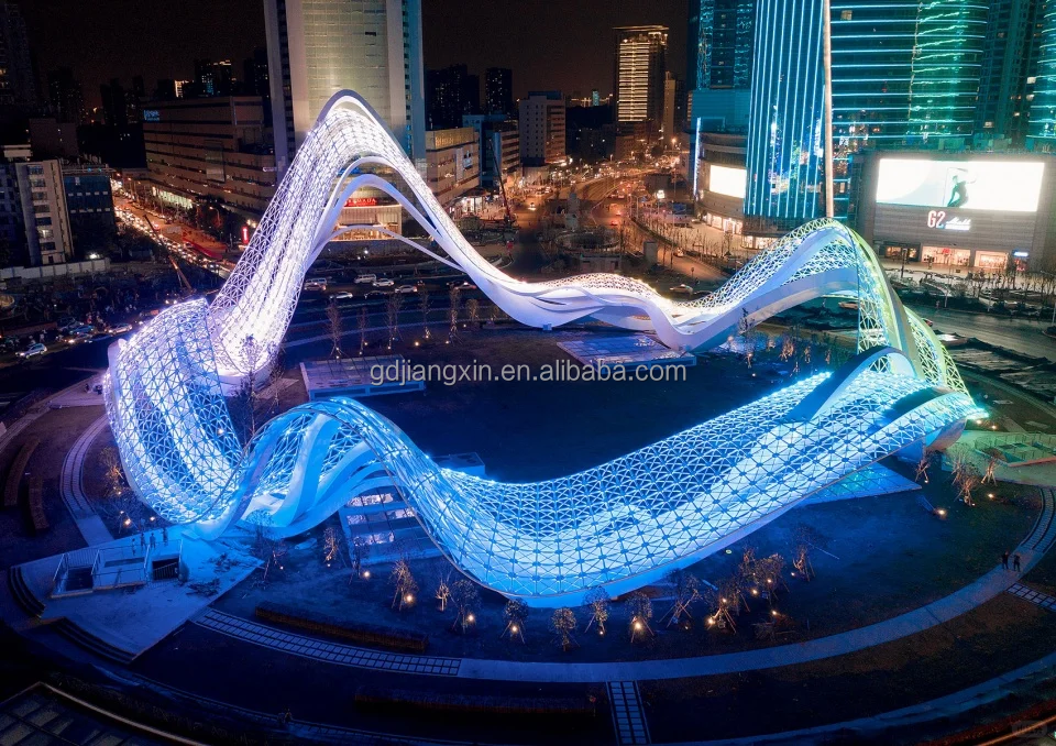 LED Geometric Art Tree Lights, Outdoor Waterproof Lighting, Creative Commercial Street Decoration for square Night Scene