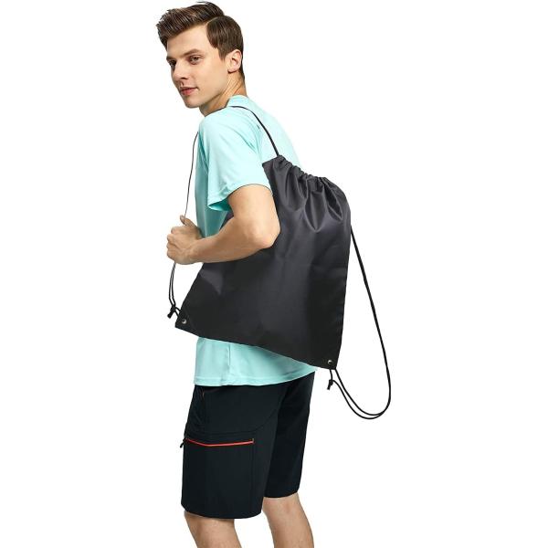 Gym Black Drawstring Backpack Bags Bulk X-Large Sports Cinch Sack