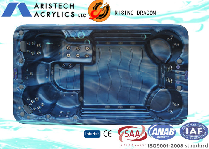 Long Rectangle Acrylic Whirlpool Massage Swimming Outdoor Bathtubs, 4000 * 2250 * 1170mm