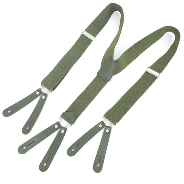 O Suspender do verde do exército arfa suspensórios da parte traseira dos homens 3.5cm Microfiber Y