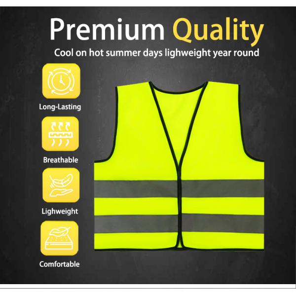 High Visibility Wholesale 100% Polyester Reflective Security Safety Chaleco Reflector Vest Custom
