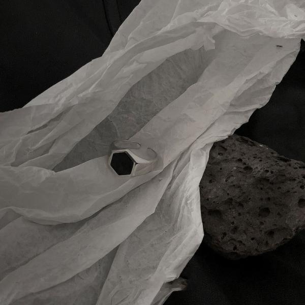 14K позолоченные кольца из черного агата в 925 серебра для осознающих стиль людей