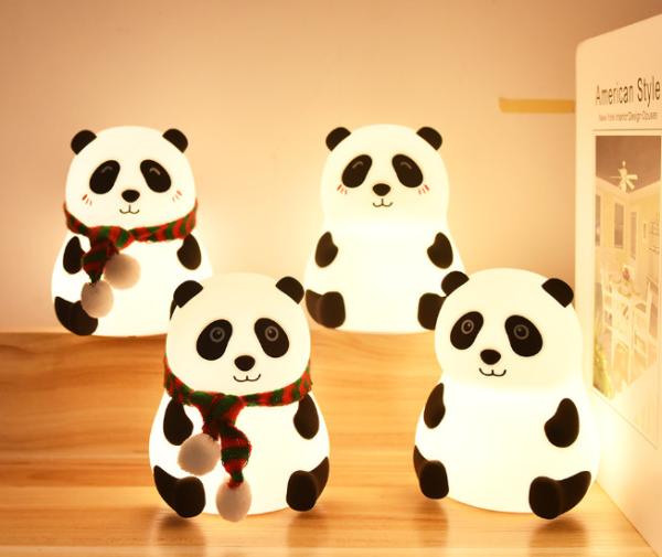 Silicone Panda Led Table Night Light energy saving CE ROHS certificate