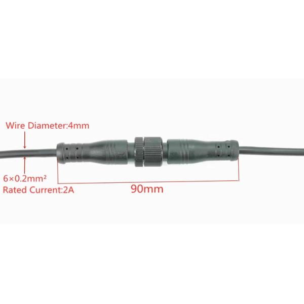 06 poles circular male female waterproof connector,3poles mini connector for LED Lighting