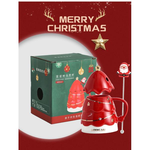 Christmas tree creative water sublimation cup ceramic mug coffee high-value couple sublimation cup