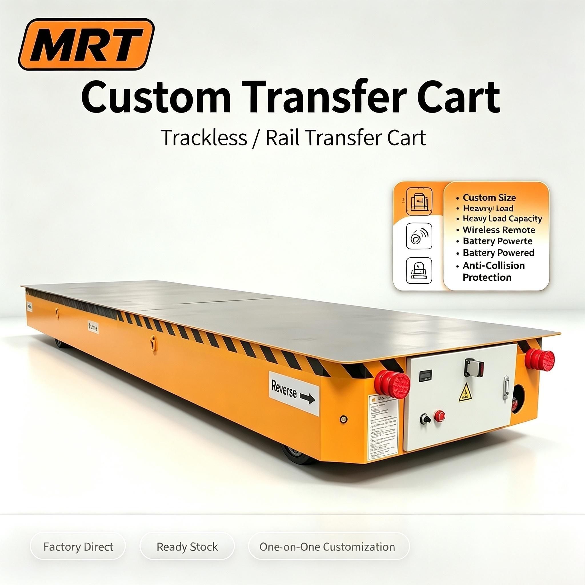 Battery Driven Trackless Transfer Cart Heavy Steel Structure For Factory Workshop Material Handling