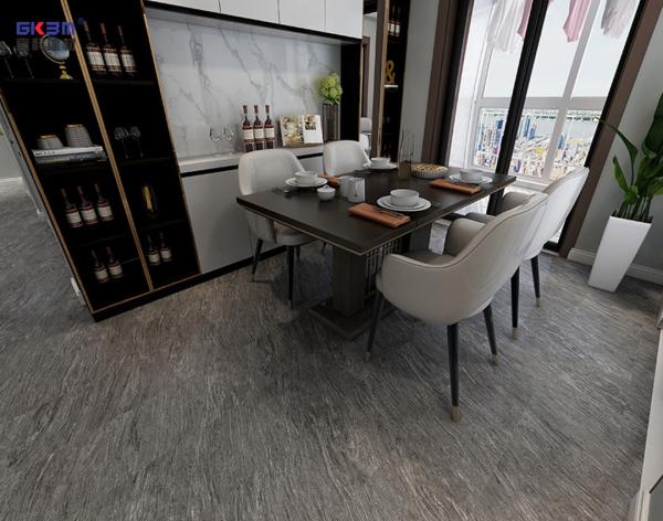 Black Quartz Stone SPC Composite Flooring 5mm 4mm GKBM Greenpy MJ-S6014