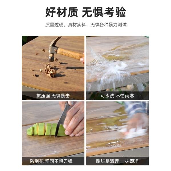 Outdoor Plastic Wood Table and Chairs – Villa Garden Patio Furniture, Weatherproof & Anti-Corrosion Leisure Set for Open-Air Use.