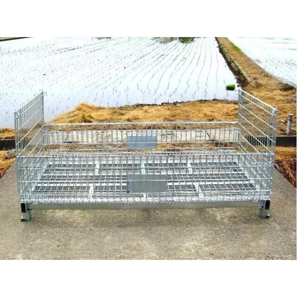 Long Folding 4.8mm Wire Mesh Storage Containers Steel Metal Box Warehouse