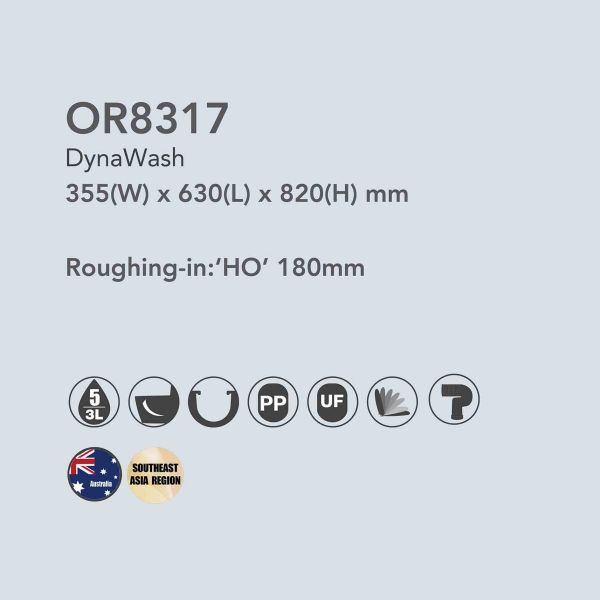 Dual Flush P Trap Toilets 355x630x820mm 2 Piece WC Compact Orin OR8317