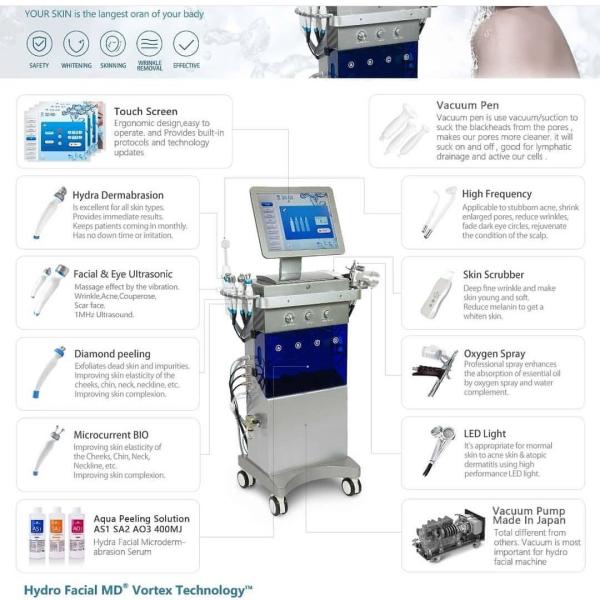 hydrafacial machine hydrafacial 12en1  hydrafacial dermabrasion skin rejuvenation system hydro dermabrasion diamond
