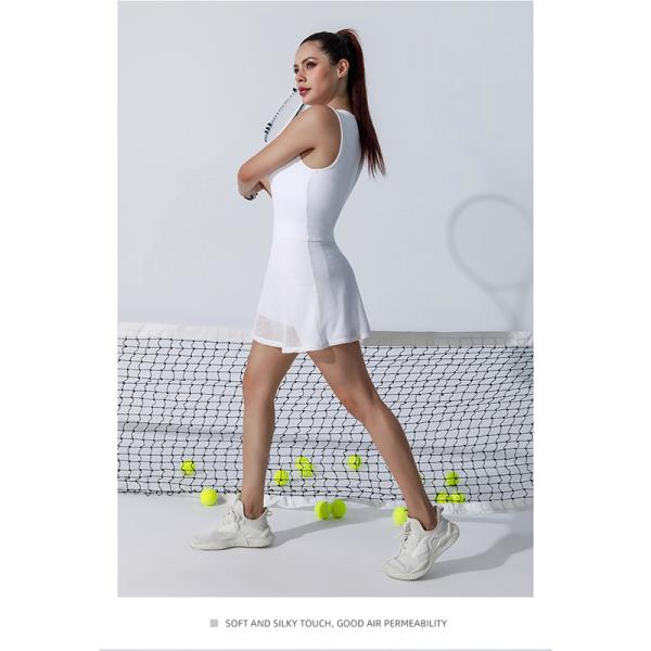 Гольф белых женщин сетки одевает Breathable костюм юбок тенниса подкладки безопасности
