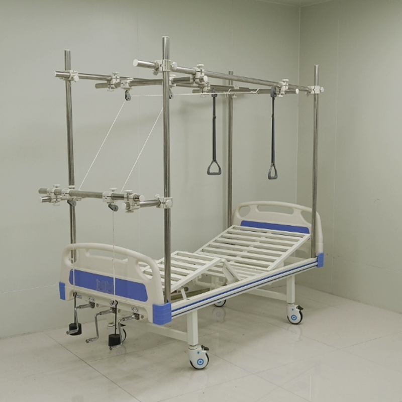 Manual Three-Function Hospital Bed with Height Adjustment and Aluminium Alloy Frame for Nursing Home Use