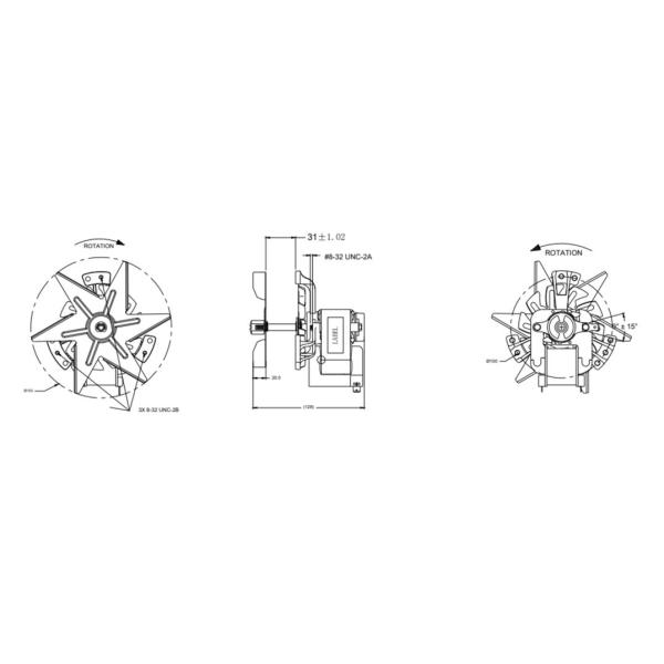 Pellet Stove Hot Air Oven Fan Blower 50W 0.4A Ac Shade Pole Motor