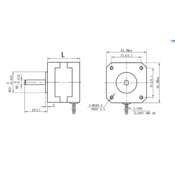 0.9 Degree Nema 17 4.2 Kgcm Stepper Motor 4 Wire 2.4 Volt 42BYG